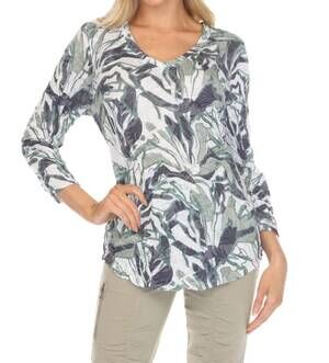 NEW CARINE v-neck top in forest veil